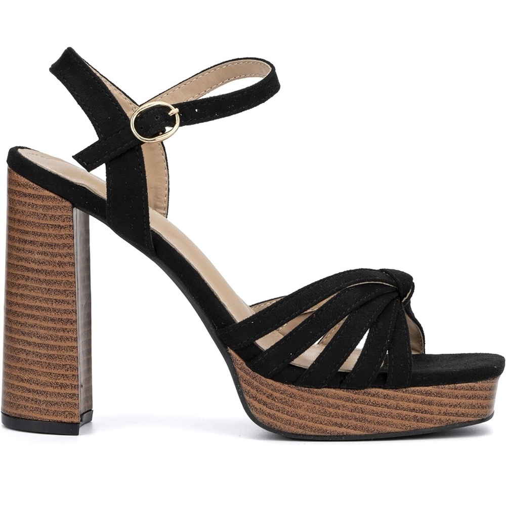 Olivia Miller Elegant Black Platform Sandals